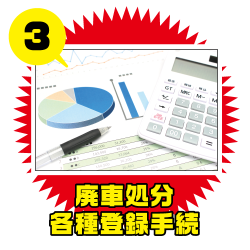 廃車処分・各種登録手続
